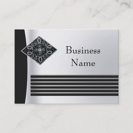 Customizable Business Card Zizzago Black Silver Art Deco