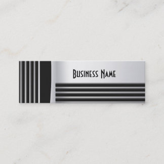 Business Card Zizzago Black Silver Art Deco Skinny