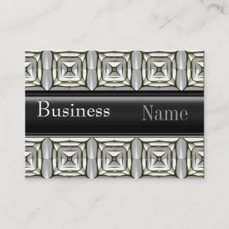 Business Card Zizzago Black White Metal Embossed
