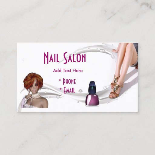 Customizable Business Card Zizzago Pink Nail Salon