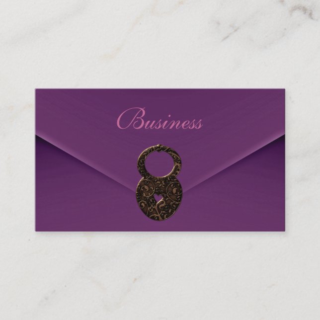 Business Card Zizzago Purple Velvet Envelope (Front)