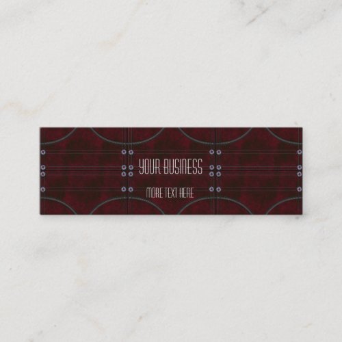 Business Card Zizzago Red Brown Leather Studs