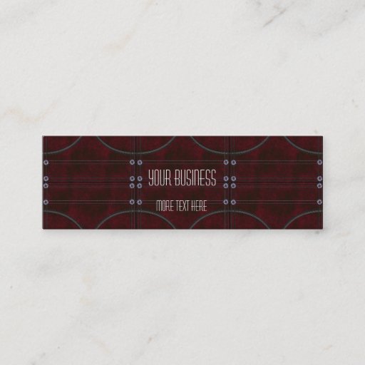 Customizable Business Card Zizzago Red Brown Leather Studs