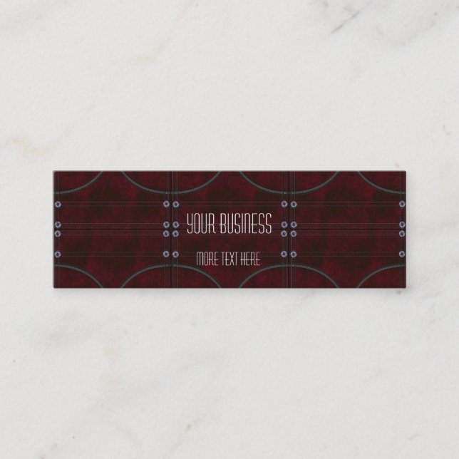 Business Card Zizzago Red Brown Leather Studs (Front)