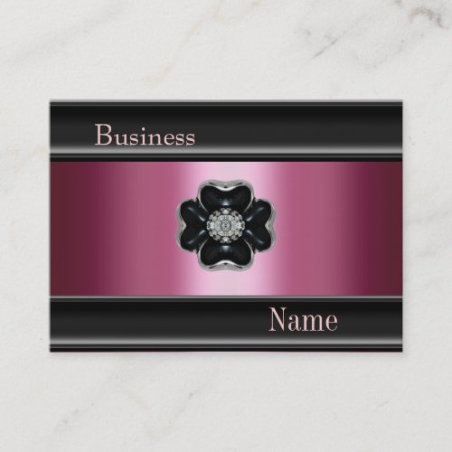 Business Card Zizzago Silk Pink Black Jewel