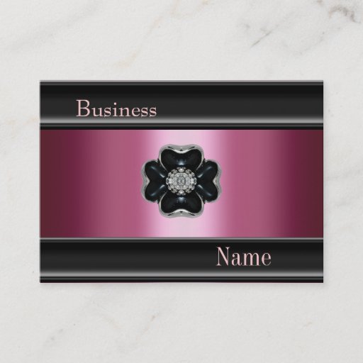 Customizable Business Card Zizzago Silk Pink Black Jewel