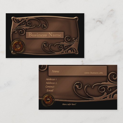 Customizable Business Card Zizzago Steampunk Design