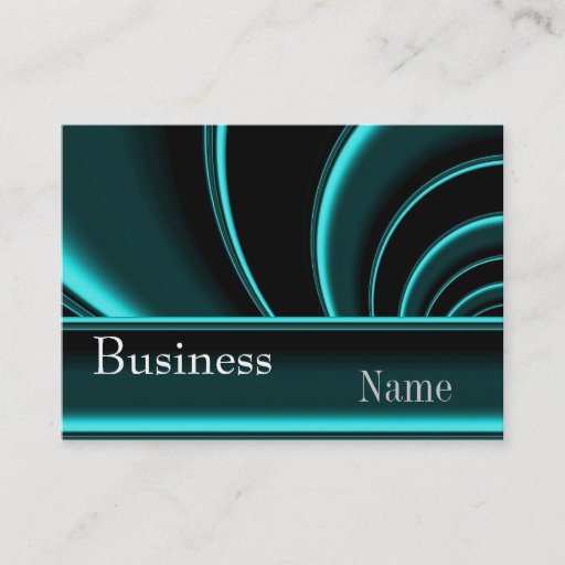 Customizable Business Card Zizzago Teal Black Silk Swirl 2