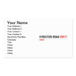 KINGSTON ROAD  Business Cards