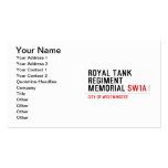 royal tank regiment memorial  Business Cards
