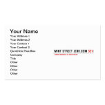 mint street jerk.com  Business Cards