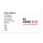 O2 ARENA  Business Cards