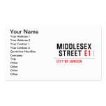MIDDLESEX  STREET  Business Cards