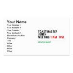 TOASTMASTER LUNCH MEETING  Business Cards