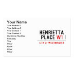 Henrietta  Place  Business Cards