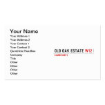 Old Oak estate  Business Cards