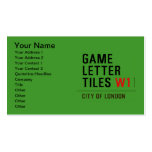 Game Letter Tiles  Business Cards