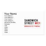 Sandwich Street  Business Cards
