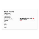 BARROW YOUTH CLUB  Business Cards