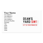 Dean's yard  Business Cards