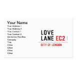 LOVE LANE  Business Cards