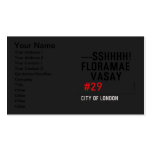 ---sshhhh! FLORAMAE    VASAY   Business Cards