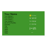 M-money
 e-end
 n-new
 z-zone
 i-in
   Business Cards