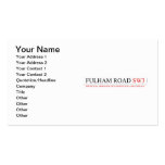 Fulham road  Business Cards