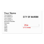 city of nairobi       Business Cards