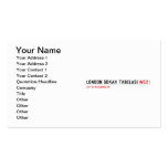 LONDON SOKAK TABELASI  Business Cards
