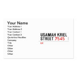usamah kriel street  Business Cards