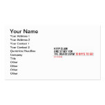 keep clam  and study for  the board exam  Business Cards