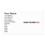 FRAMPTON ROW  Business Cards