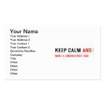 KEEP CALM  Business Cards