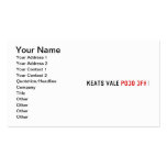 Keats Vale  Business Cards