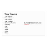 ratchets boulevard  Business Cards