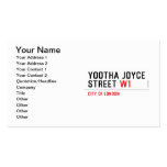 YOOTHA JOYCE Street  Business Cards