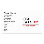 sha la la  Business Cards