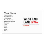 West End  Lane  Business Cards