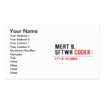 MERT B. SFTWR  Business Cards