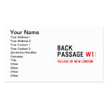 Back Passage  Business Cards