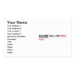 welcome hall lane  Business Cards