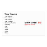 MIMA STREET  Business Cards