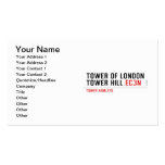 Tower of London Tower Hill  Business Cards