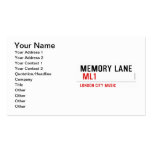 Memory Lane   Business Cards