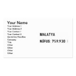 MALATYA  NÜFUS: 759.930  Business Cards