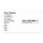 Brick Lane Curry  Business Cards