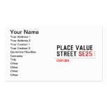 Place value Street  Business Cards