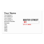 Boxter Street    Business Cards