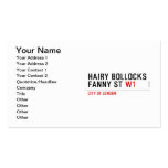 hairy bollocks fanny st  Business Cards